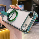 水晶盾指環支架 TPU + 壓克力磁吸手機殼，適用於 iPhone 17 Pro Max、iPhone 17 Pro、iPhone 17、iPhone Air、iPhone 16 Pro Max、iPhone 16 Pro