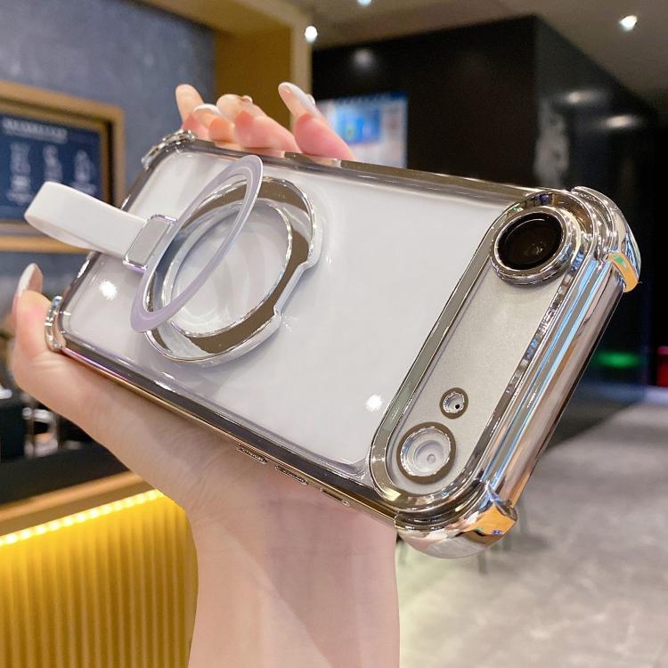 水晶盾指環支架 TPU + 壓克力磁吸手機殼，適用於 iPhone 17 Pro Max、iPhone 17 Pro、iPhone 17、iPhone Air、iPhone 16 Pro Max、iPhone 16 Pro