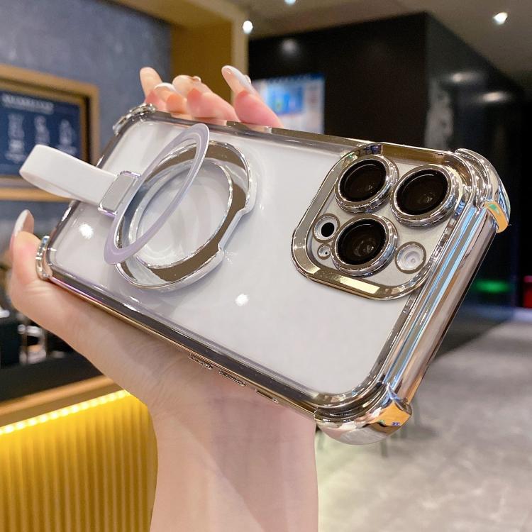 水晶盾指環支架 TPU + 壓克力磁吸手機殼，適用於 iPhone 14 Plus、iPhone 14、iPhone 14 Pro、iPhone 14 Pro Max、iPhone 13 Pro Max、iPhone 13 Pro