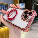 水晶盾指環支架 TPU + 壓克力磁吸手機殼，適用於 iPhone 14 Plus、iPhone 14、iPhone 14 Pro、iPhone 14 Pro Max、iPhone 13 Pro Max、iPhone 13 Pro