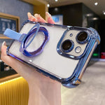 水晶盾環扣TPU + 壓克力磁吸手機殼，適用於iPhone 13