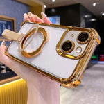 水晶盾環扣TPU + 壓克力磁吸手機殼，適用於iPhone 13