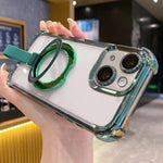 水晶盾環扣TPU + 壓克力磁吸手機殼，適用於iPhone 13