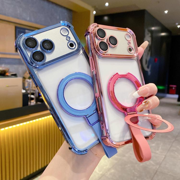 水晶盾指環支架 TPU + 壓克力磁吸手機殼，適用於 iPhone 14 Plus、iPhone 14、iPhone 14 Pro、iPhone 14 Pro Max、iPhone 13 Pro Max、iPhone 13 Pro