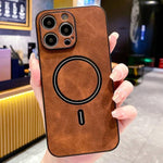 羊皮仿皮磁吸手機殼，適用於 iPhone 14 Pro Max、iPhone 13 Pro Max、iPhone 13 Pro、iPhone 13、iPhone 12、iPhone 12 Pro Max、iPhone 12 Pro、iPhone 11 Pro Max