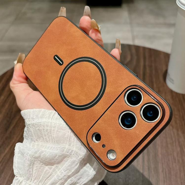 羊皮仿皮磁吸手機殼，適用於 iPhone 17e / 16e、iPhone 17 Pro Max、iPhone 17 Pro、iPhone 17、iPhone Air、iPhone 16 Pro Max、iPhone 16 Pro、iPhone 16 Plus