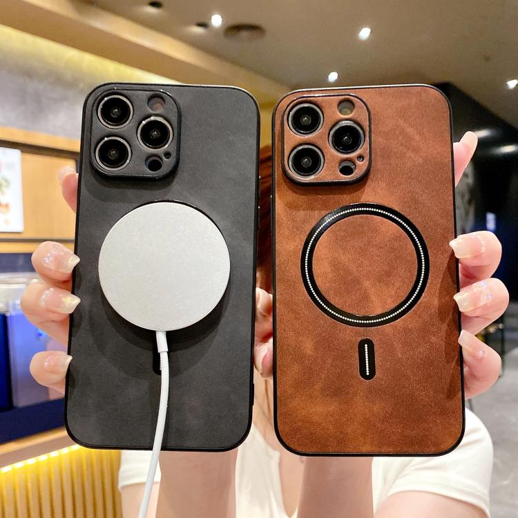 羊皮仿皮磁吸手機殼，適用於 iPhone 14 Pro Max、iPhone 13 Pro Max、iPhone 13 Pro、iPhone 13、iPhone 12、iPhone 12 Pro Max、iPhone 12 Pro、iPhone 11 Pro Max