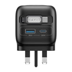 Havit UC250 35W 3合1 GaN 旅行充電器，附 Type-C 可伸縮線，UC250（英規插頭）