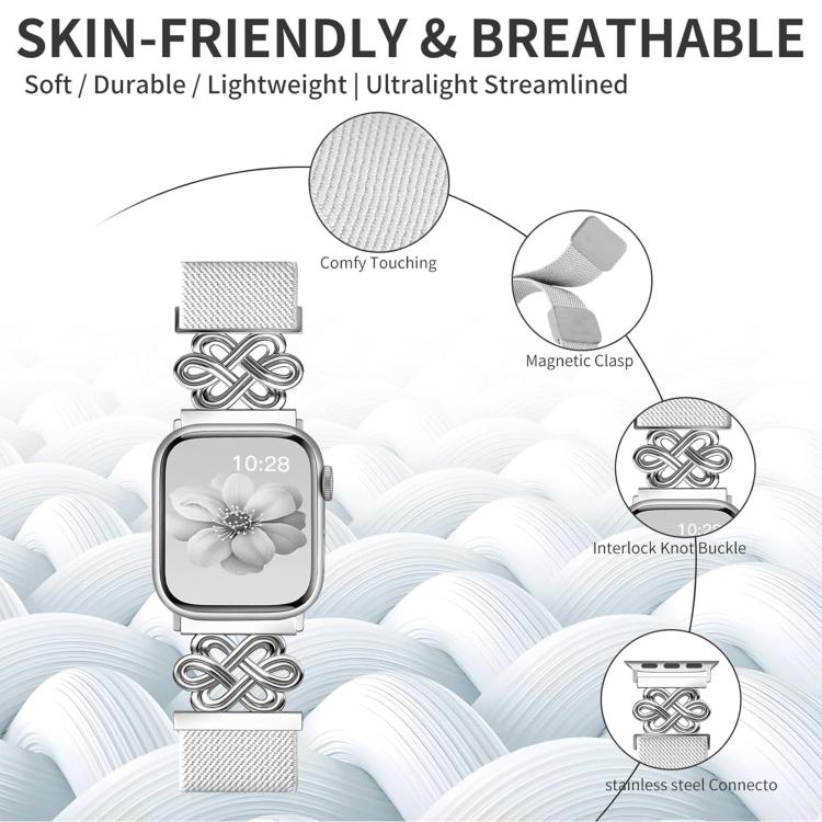 xDfind 中國結尼龍編織磁扣錶帶，適用於 Apple Watch 42 / 44 / 45 / 46 / 49mm，適用於 Apple Watch 38 / 40 / 41 / S11 42mm