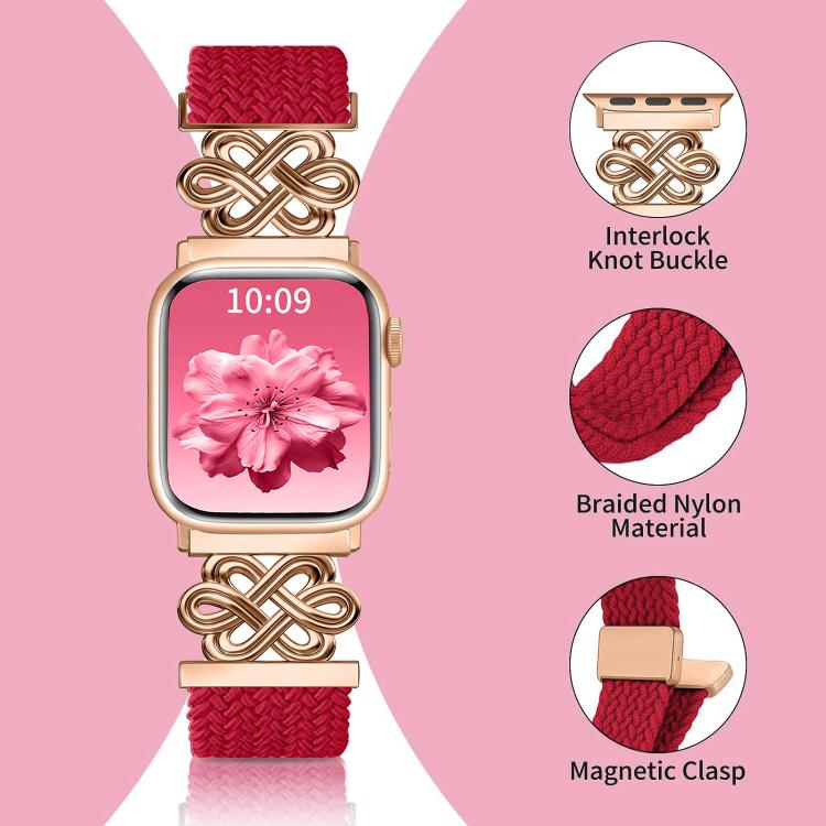 xDfind 中國結尼龍彩虹編織磁扣錶帶，適用於 Apple Watch 42 / 44 / 45 / 46 / 49mm，適用於 Apple Watch 38 / 40 / 41 / S11 42mm