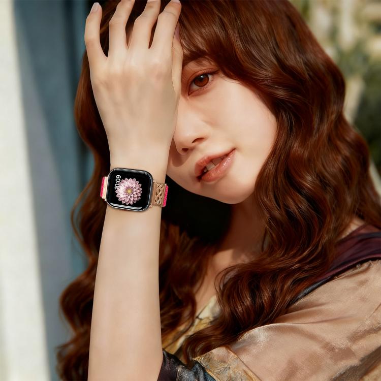 xDfind 中國結尼龍彩虹編織磁扣錶帶，適用於 Apple Watch 42 / 44 / 45 / 46 / 49mm，適用於 Apple Watch 38 / 40 / 41 / S11 42mm