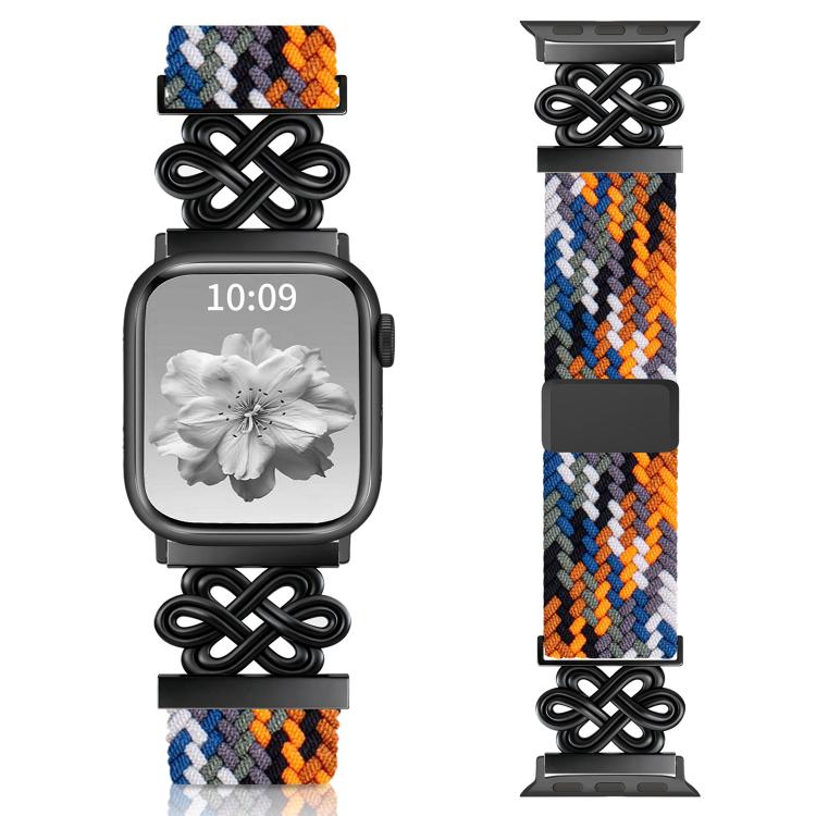 xDfind 中國結尼龍彩虹編織磁扣錶帶，適用於 Apple Watch 42 / 44 / 45 / 46 / 49mm，適用於 Apple Watch 38 / 40 / 41 / S11 42mm