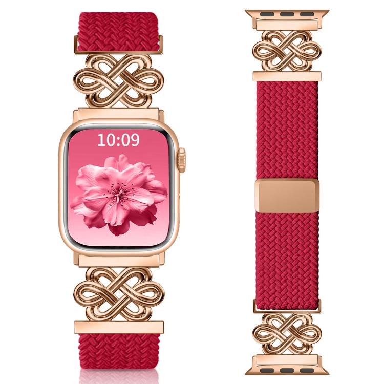 xDfind 中國結尼龍彩虹編織磁扣錶帶，適用於 Apple Watch 42 / 44 / 45 / 46 / 49mm，適用於 Apple Watch 38 / 40 / 41 / S11 42mm
