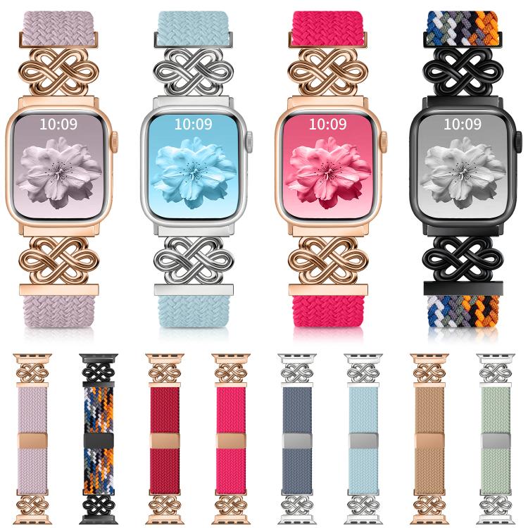 xDfind 中國結尼龍彩虹編織磁扣錶帶，適用於 Apple Watch 42 / 44 / 45 / 46 / 49mm，適用於 Apple Watch 38 / 40 / 41 / S11 42mm