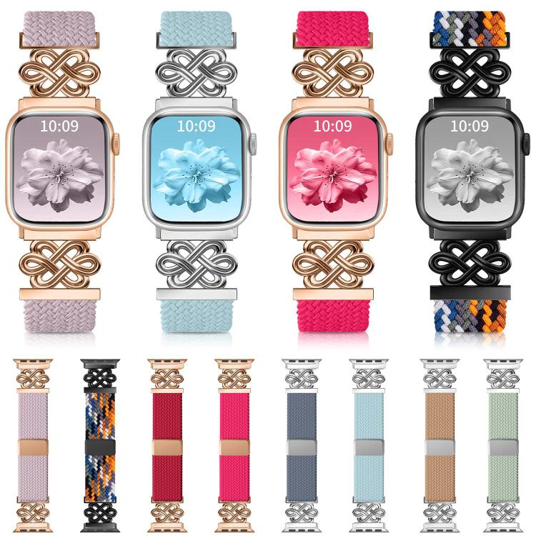 xDfind 中國結尼龍彩虹編織磁扣錶帶，適用於 Apple Watch 42 / 44 / 45 / 46 / 49mm，適用於 Apple Watch 38 / 40 / 41 / S11 42mm
