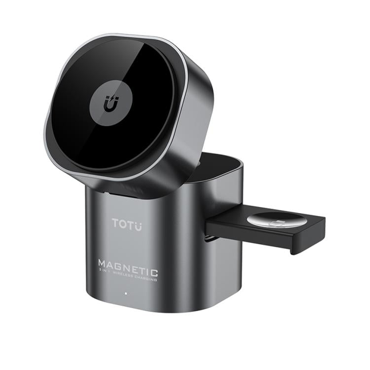 TOTU CW-10-W 無線充電站 3合1 旋轉磁吸充電座，適用手機、耳機、手錶，CW-10-W