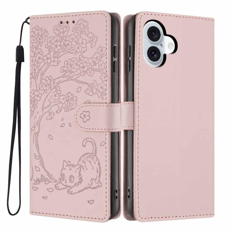樹貓壓紋翻蓋素皮手機殼，適用於 iPhone 17e / 16e、iPhone 17 Pro Max、iPhone 17 Pro、iPhone 17、iPhone Air、iPhone 16 Pro Max