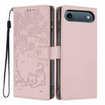 樹貓壓紋翻蓋素皮手機殼，適用於 iPhone 17e / 16e、iPhone 17 Pro Max、iPhone 17 Pro、iPhone 17、iPhone Air、iPhone 16 Pro Max