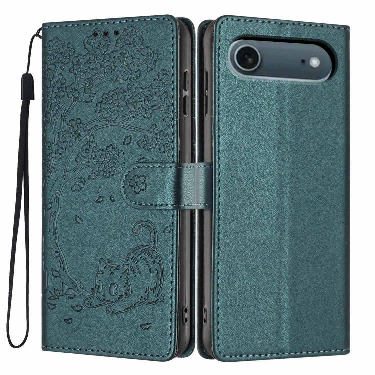 樹貓壓紋翻蓋素皮手機殼，適用於 iPhone 17e / 16e、iPhone 17 Pro Max、iPhone 17 Pro、iPhone 17、iPhone Air、iPhone 16 Pro Max