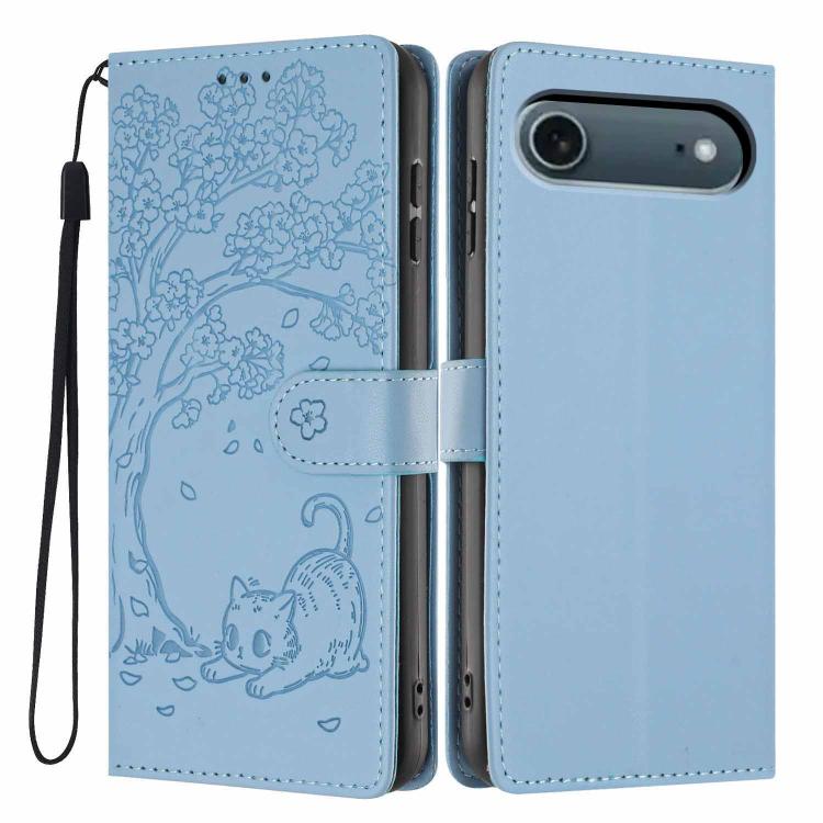 樹貓壓紋翻蓋素皮手機殼，適用於 iPhone 17e / 16e、iPhone 17 Pro Max、iPhone 17 Pro、iPhone 17、iPhone Air、iPhone 16 Pro Max