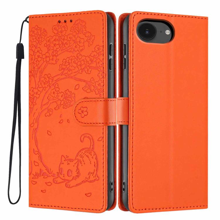 樹貓壓紋翻蓋素皮手機殼，適用於 iPhone 17e / 16e、iPhone 17 Pro Max、iPhone 17 Pro、iPhone 17、iPhone Air、iPhone 16 Pro Max