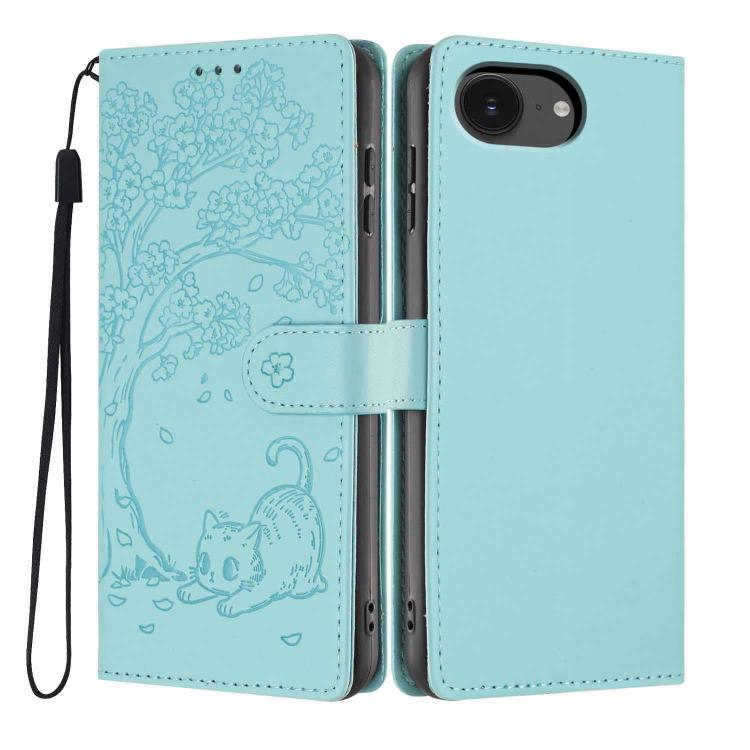 樹貓壓紋翻蓋素皮手機殼，適用於 iPhone 17e / 16e、iPhone 17 Pro Max、iPhone 17 Pro、iPhone 17、iPhone Air、iPhone 16 Pro Max