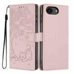 樹貓壓紋翻蓋素皮手機殼，適用於 iPhone 17e / 16e、iPhone 17 Pro Max、iPhone 17 Pro、iPhone 17、iPhone Air、iPhone 16 Pro Max