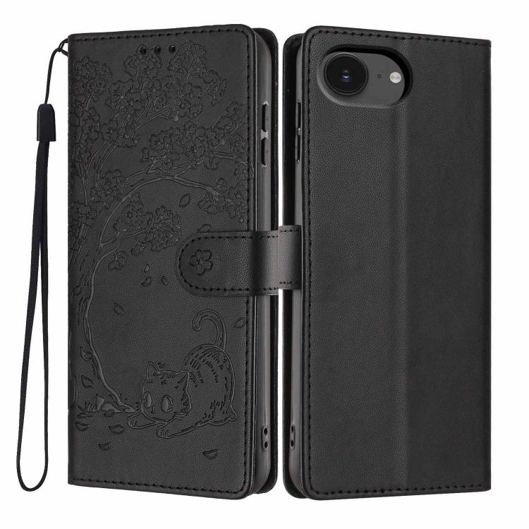 樹貓壓紋翻蓋素皮手機殼，適用於 iPhone 17e / 16e、iPhone 17 Pro Max、iPhone 17 Pro、iPhone 17、iPhone Air、iPhone 16 Pro Max