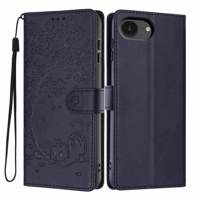 樹貓壓紋翻蓋素皮手機殼，適用於 iPhone 17e / 16e、iPhone 17 Pro Max、iPhone 17 Pro、iPhone 17、iPhone Air、iPhone 16 Pro Max