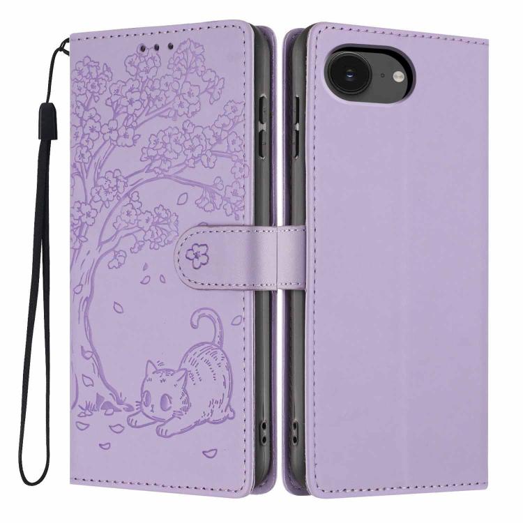 樹貓壓紋翻蓋素皮手機殼，適用於 iPhone 17e / 16e、iPhone 17 Pro Max、iPhone 17 Pro、iPhone 17、iPhone Air、iPhone 16 Pro Max