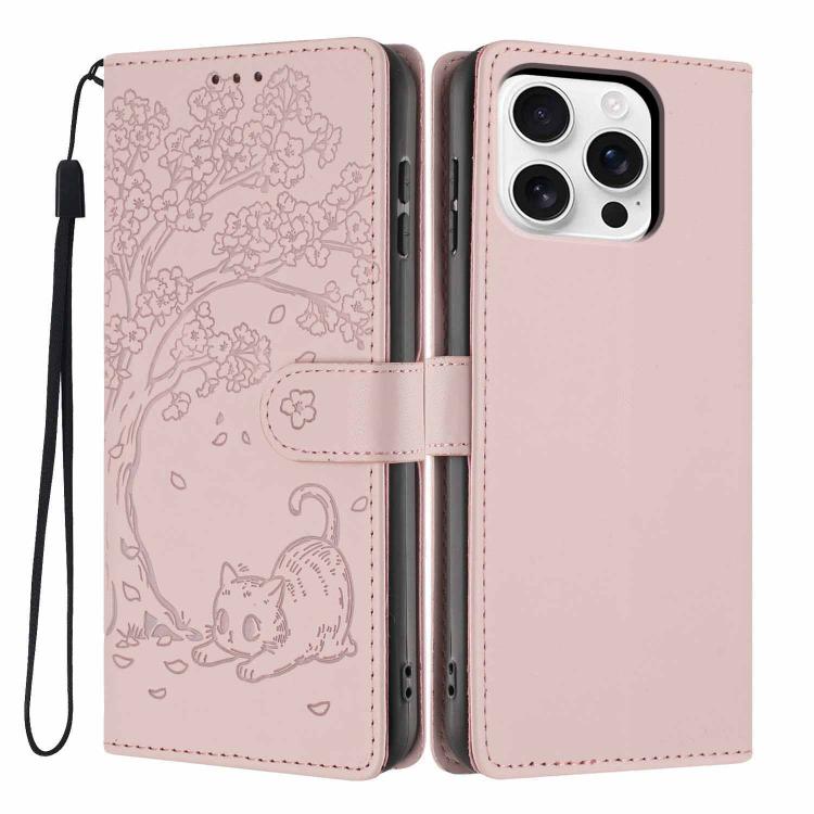 樹貓壓紋翻蓋素皮手機殼，適用於 iPhone 17e / 16e、iPhone 17 Pro Max、iPhone 17 Pro、iPhone 17、iPhone Air、iPhone 16 Pro Max
