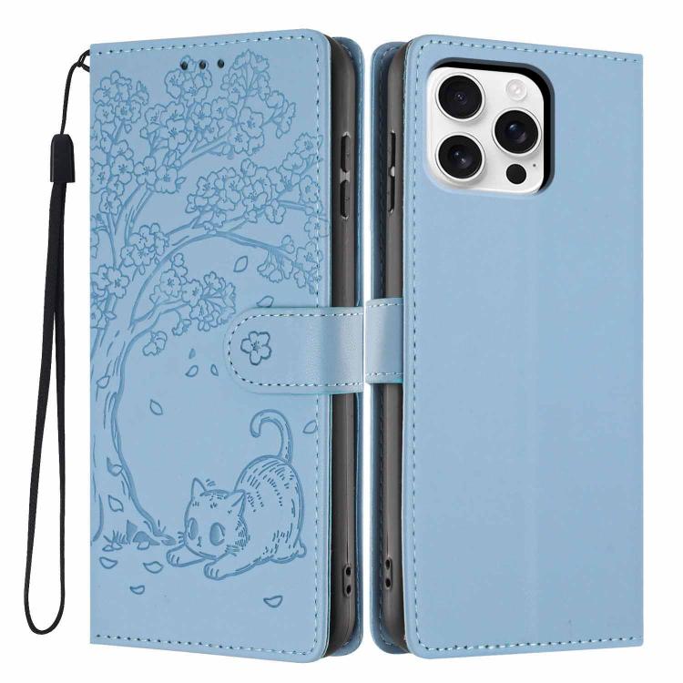 樹貓壓紋翻蓋素皮手機殼，適用於 iPhone 17e / 16e、iPhone 17 Pro Max、iPhone 17 Pro、iPhone 17、iPhone Air、iPhone 16 Pro Max