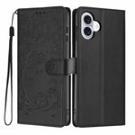 樹貓壓紋翻蓋素皮手機殼，適用於 iPhone 16 Pro、iPhone 16 Plus、iPhone 16、iPhone 15 Pro Max、iPhone 15 Pro、iPhone 15 Plus