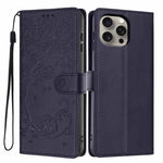 樹貓壓紋翻蓋素皮手機殼，適用於 iPhone 16 Pro、iPhone 16 Plus、iPhone 16、iPhone 15 Pro Max、iPhone 15 Pro、iPhone 15 Plus