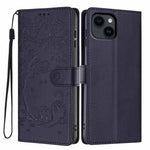 Tree Cat Embossed Flip Vegan Leather Phone Case, For iPhone 15, For iPhone 14 Plus, For iPhone 14, For iPhone 14 Pro, For iPhone 14 Pro Max, For iPhone 13 Pro Max