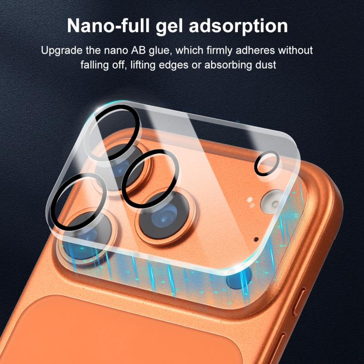 XDcase 5片絲印一體成型鋼化玻璃後置相機膜，適用於 iPhone 17 Pro Max、iPhone 17 Pro、iPhone 17、iPhone Air