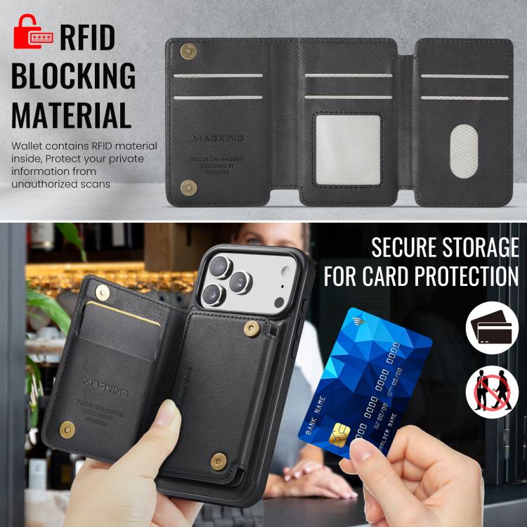 MAGKING K3 系列 MagSafe RFID K3 Pro 卡包可拆卸手機殼，適用於 iPhone 17 Pro Max、iPhone 17 Pro、iPhone Air