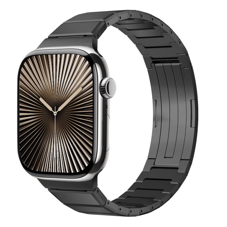 單珠折疊扣金屬鈦合金錶帶，適用於 Apple Watch 46mm / 49mm / 45mm / 44mm，適用於 Apple Watch 42mm / 41mm / 40mm / 38mm