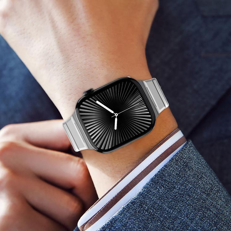 單珠折疊扣金屬鈦合金錶帶，適用於 Apple Watch 46mm / 49mm / 45mm / 44mm，適用於 Apple Watch 42mm / 41mm / 40mm / 38mm