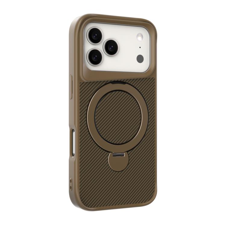碳纖維紋理 360 MagSafe 支架手機殼，適用於 iPhone 17 Pro Max