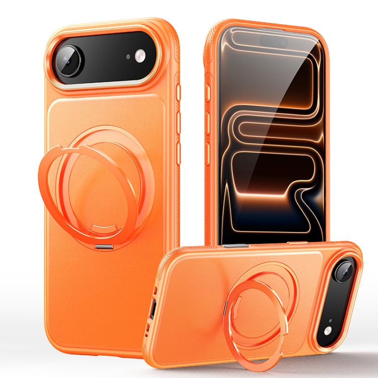 皮革紋理 360 度旋轉磁吸支架手機殼，適用於 iPhone 17 Pro Max、iPhone 17 Pro、iPhone 17、iPhone Air、iPhone 16 Pro Max、iPhone 16 Pro、iPhone 16 Plus、iPhone 16