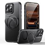 皮革紋理 360 度旋轉磁吸支架手機殼，適用於 iPhone 17 Pro Max、iPhone 17 Pro、iPhone 17、iPhone Air、iPhone 16 Pro Max、iPhone 16 Pro、iPhone 16 Plus、iPhone 16