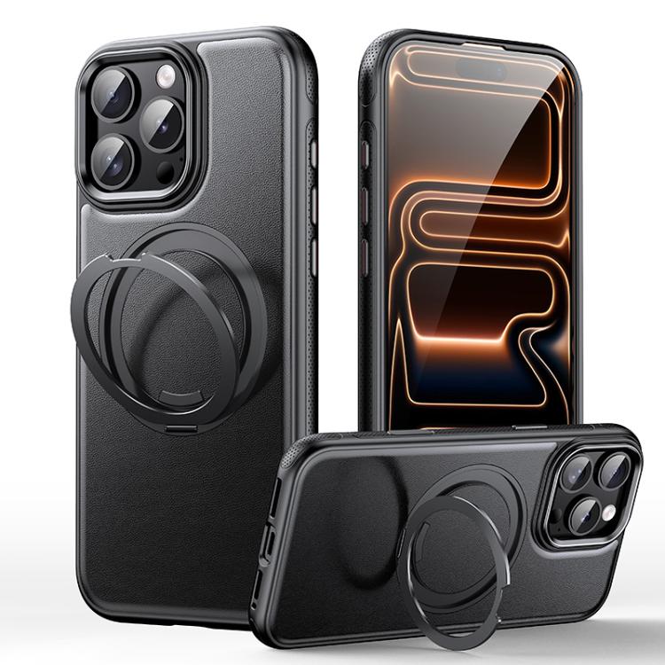 皮革紋理 360 度旋轉磁吸支架手機殼，適用於 iPhone 17 Pro Max、iPhone 17 Pro、iPhone 17、iPhone Air、iPhone 16 Pro Max、iPhone 16 Pro、iPhone 16 Plus、iPhone 16