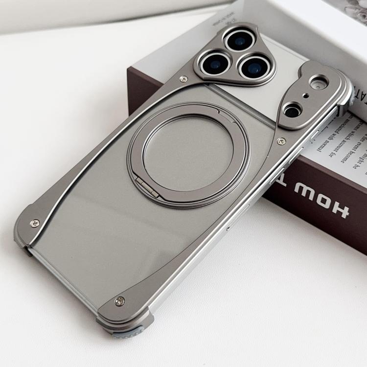 Weasel 原色金屬無框 360 度旋轉支架磁吸手機殼，適用於 iPhone 17 Pro Max、iPhone 17 Pro