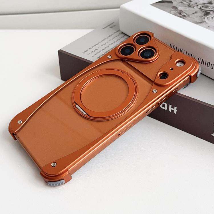 Weasel 原色金屬無框 360 度旋轉支架磁吸手機殼，適用於 iPhone 17 Pro Max、iPhone 17 Pro