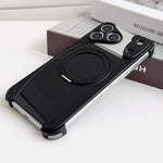 Weasel 原色金屬無框 360 度旋轉支架磁吸手機殼，適用於 iPhone 17 Pro Max、iPhone 17 Pro