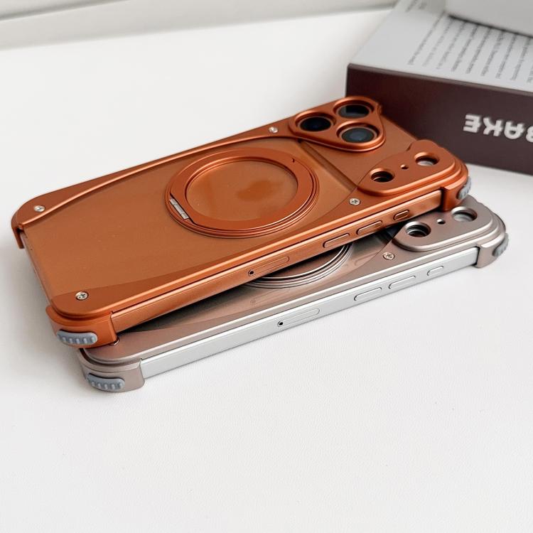 Weasel 原色金屬無框 360 度旋轉支架磁吸手機殼，適用於 iPhone 17 Pro Max、iPhone 17 Pro