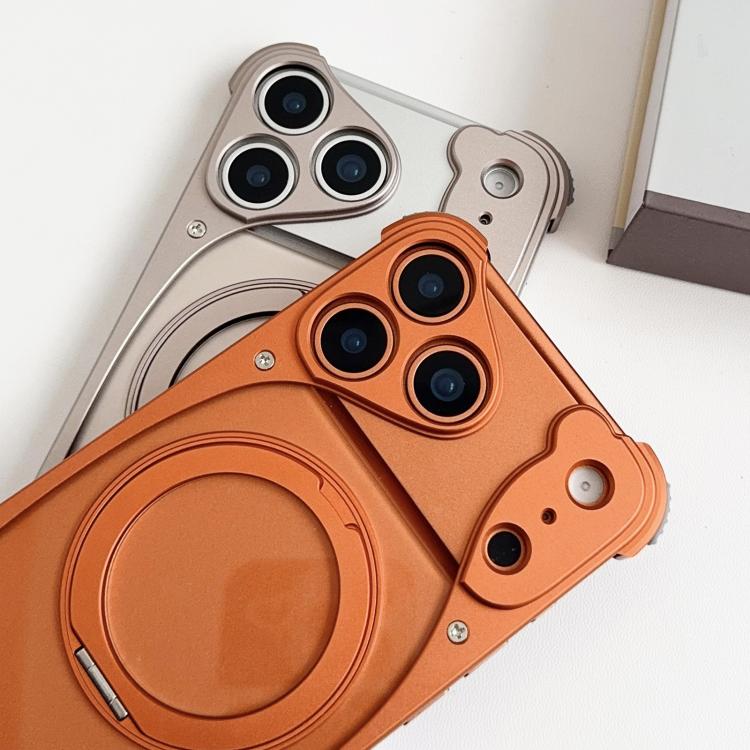 Weasel 原色金屬無框 360 度旋轉支架磁吸手機殼，適用於 iPhone 17 Pro Max、iPhone 17 Pro