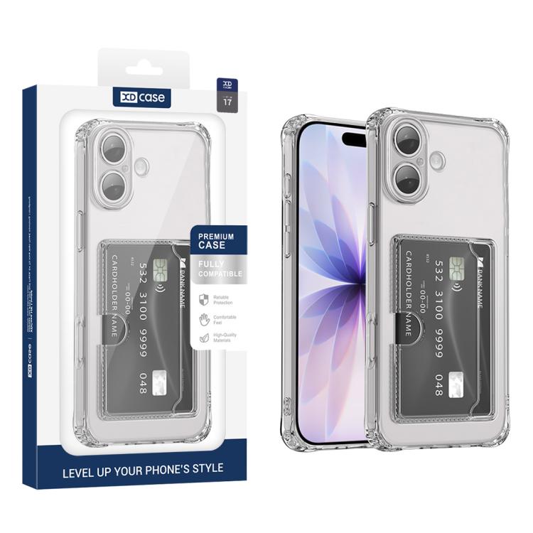 XDcase 透明 TPU 卡槽精準孔位手機殼，適用於 iPhone 17 Pro Max、iPhone 17 Pro、iPhone 17、iPhone Air