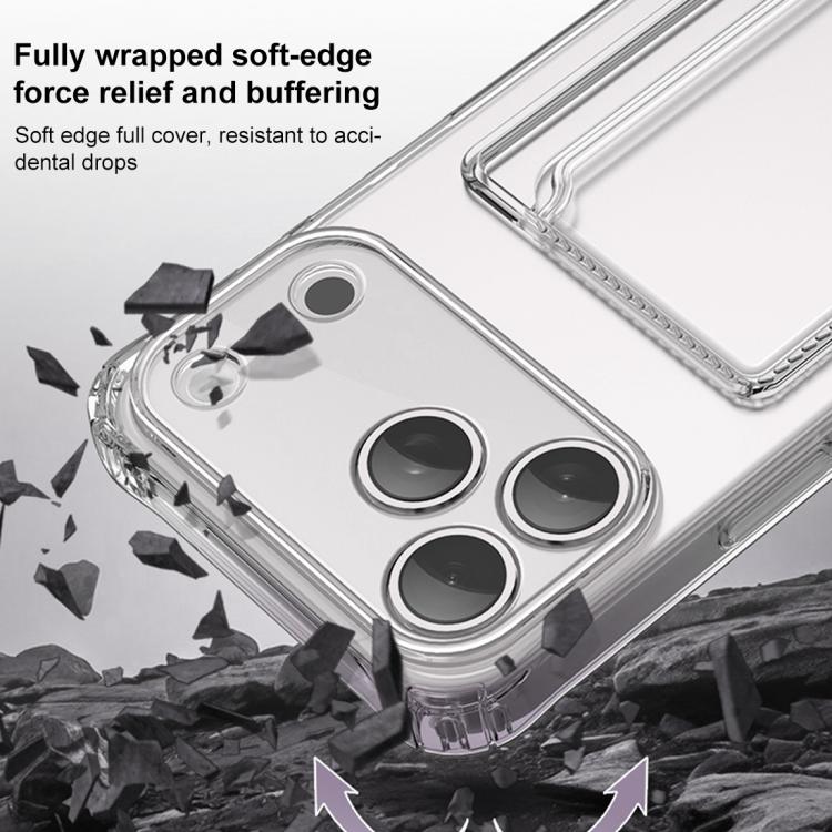 XDcase 透明 TPU 卡槽精準孔位手機殼，適用於 iPhone 17 Pro Max、iPhone 17 Pro、iPhone 17、iPhone Air